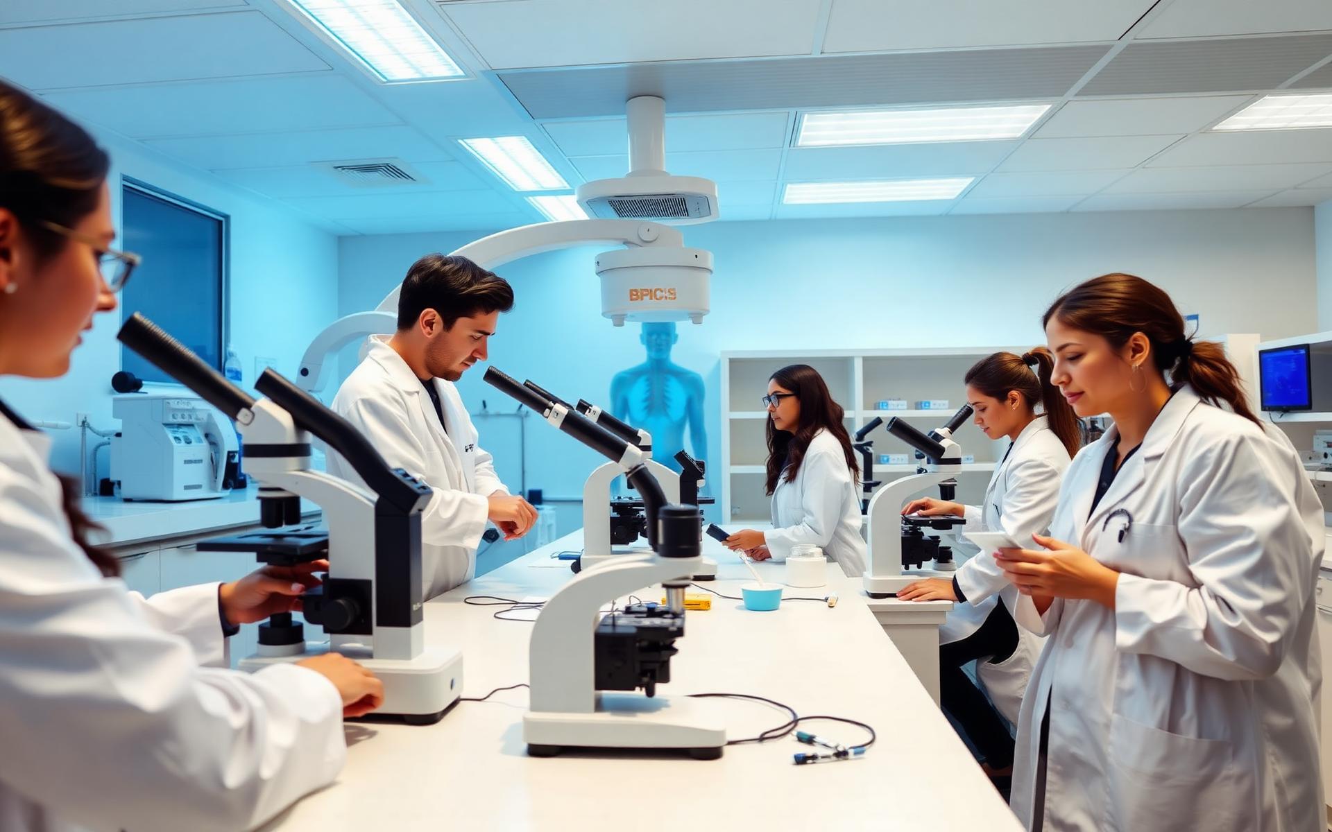 Students training in the laboratory